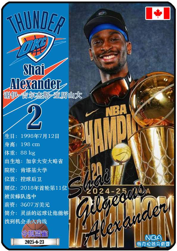 包含谢伊·吉尔杰斯-亚历山大签名鞋的词条